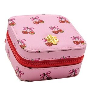 Simply Southern Pink Cherry Print Jewelry Organizer Travel Case Zip Closure NWT